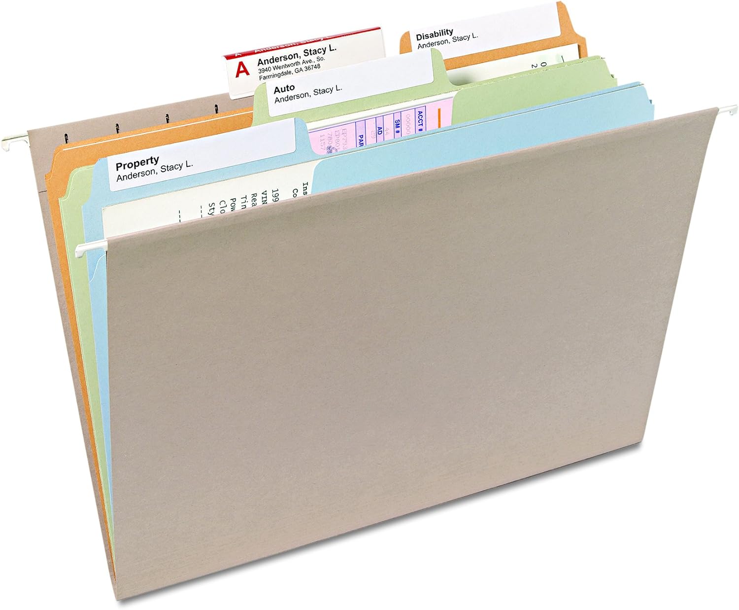Smead SuperTab File Folder, Oversized 1/3-Cut Tab, Letter Size, Assorted Colors, 100 per Box (11961) : Colored File Folders : Office Products