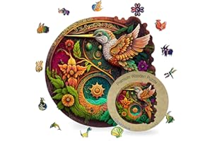 CRAFTHUB Nectar Quest Hummingbird Surrounded by Flowers Wooden Jigsaw Puzzle