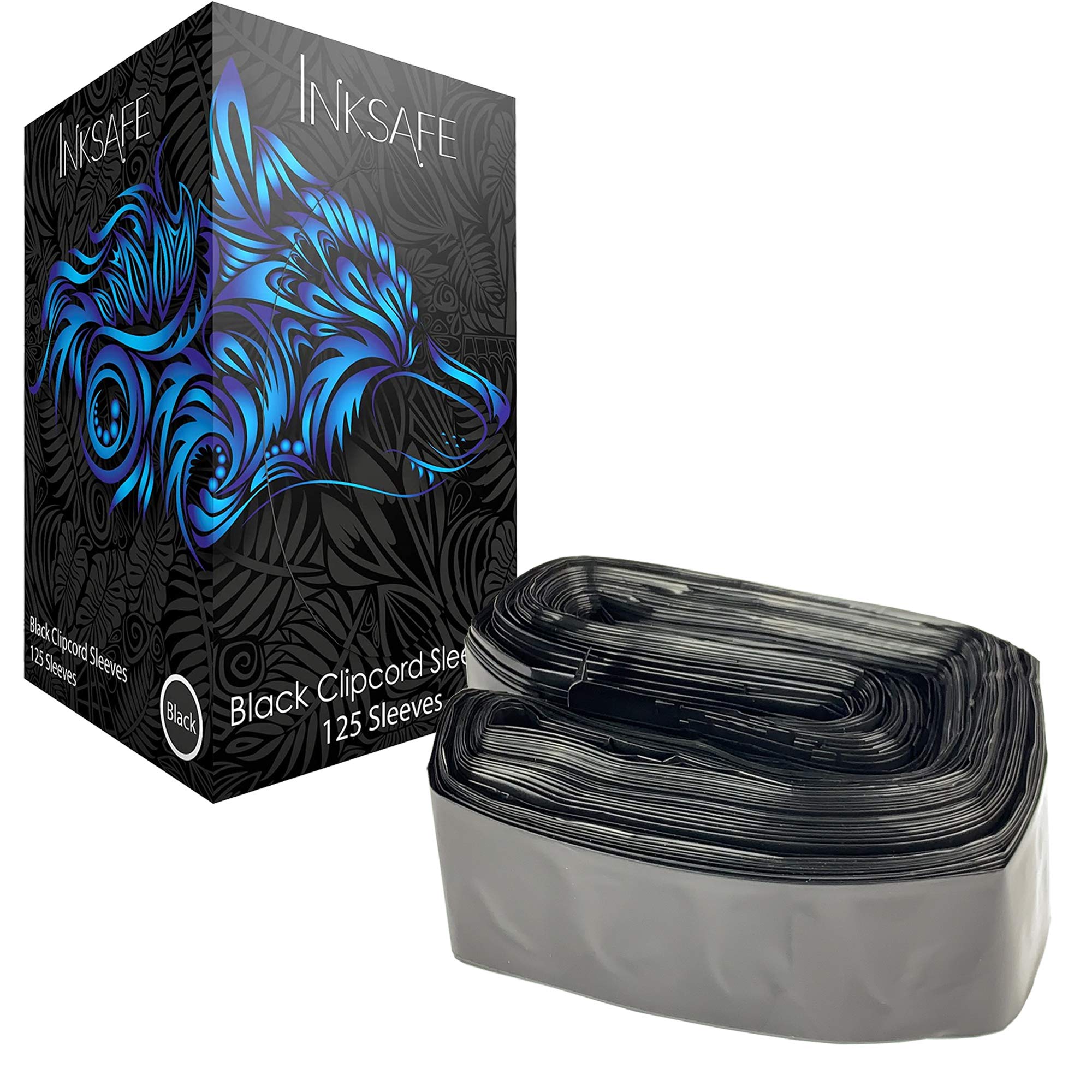 Inksafe Black Tattoo Clip Cord Covers/Sleeves 5cm x 80cm - Box of 125