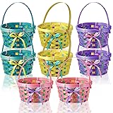 Yulejo Easter Woven Bamboo Basket Round Small Woven
