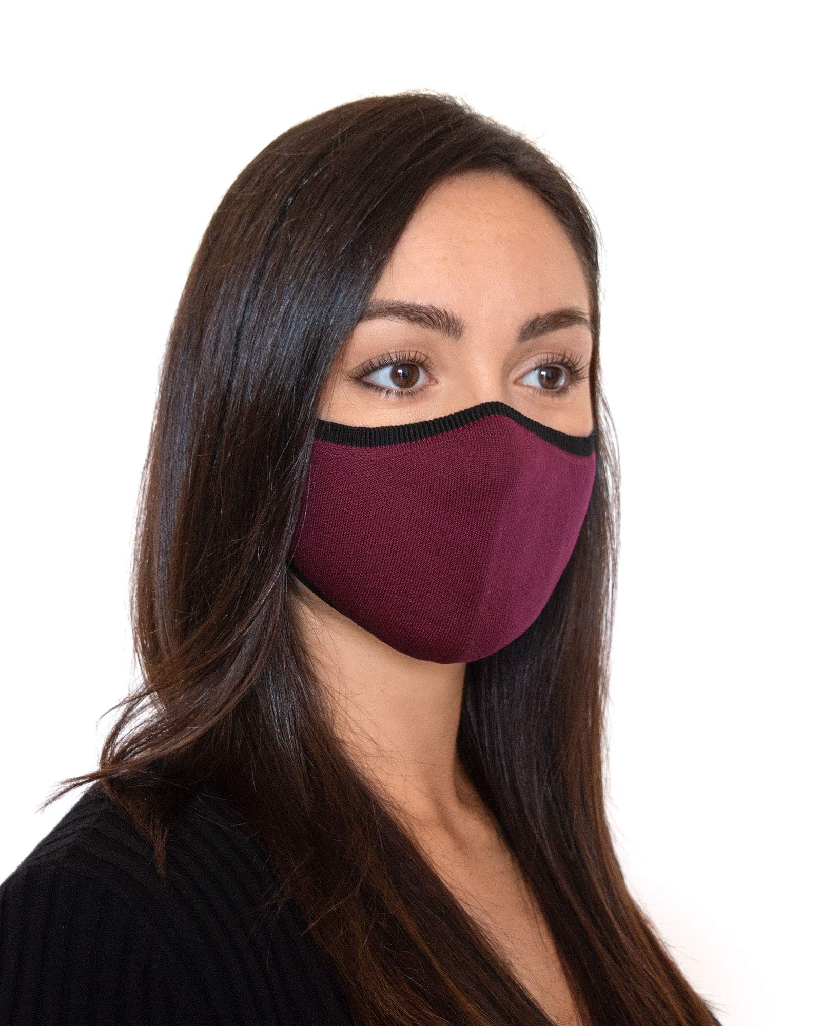 Relaxsan UNIMA [Bordeaux] – Courtesy fresh and light fabric face band with silver X-Static and Dryarn fibres - washable reusable — image 1