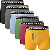 BAMBOO COOL Boy's Underwear Boxer Briefs for Boy Breathable Mesh Fly Zone Moisture-Wicking 6 Pack