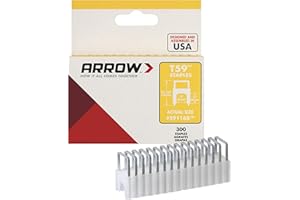 ARROW FASTENER Arrow 591168 Genuine T59 Steel 1/4-Inch by 1/4 Crown Width Insulated Staples for Cable and Wiring, Clear, 300 Count