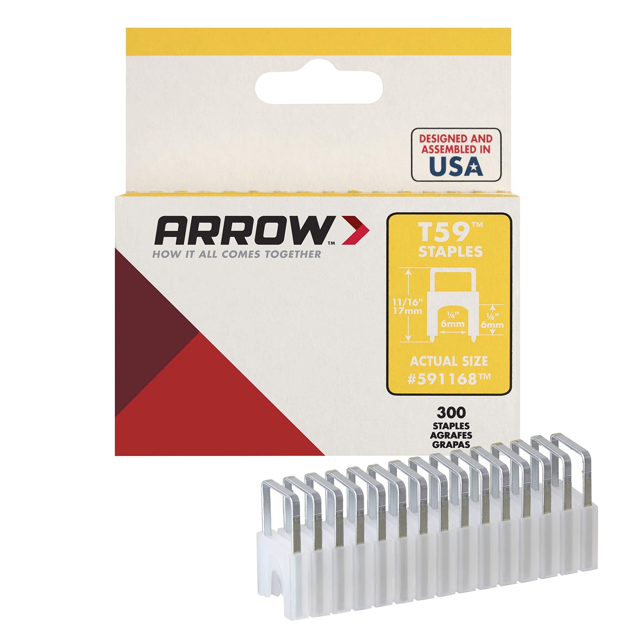 Arrow A591168 Staples, Silver, x 1/4 inch / 6 mm x 6 mm