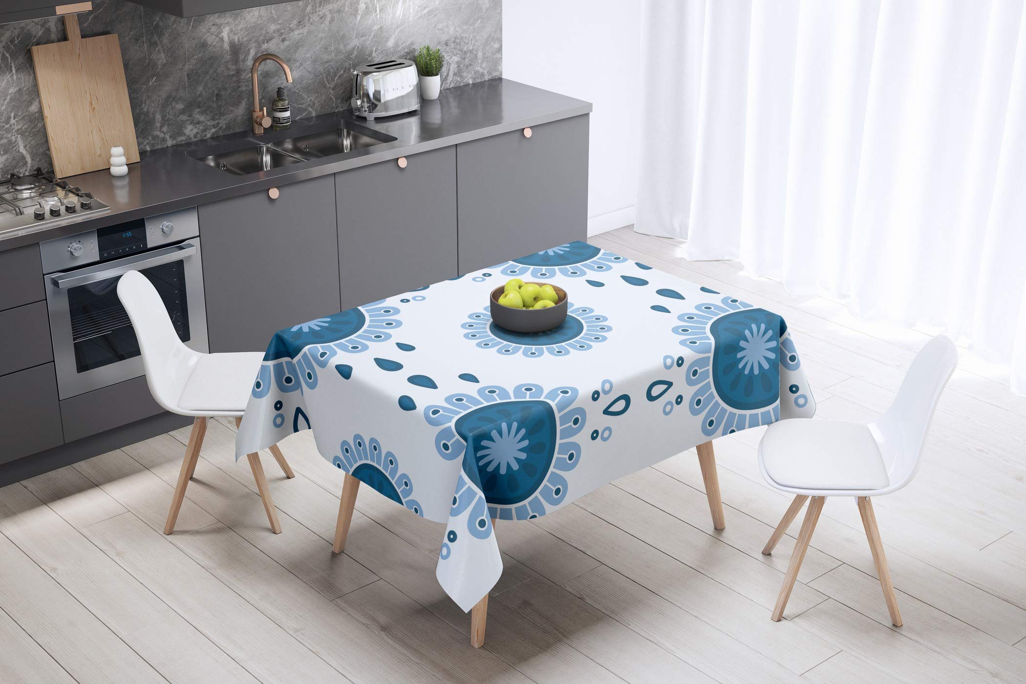 Bonamaison Kitchen Decoration, Tablecloth, 140cm x 140cm - Designed and Manufactured in Turkey