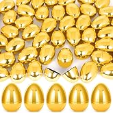 Palonu 14 Pcs 2.3&Prime; Golden Metallic Easter Eggs, Reusable Shiny Plastic Empty Fillable Easter Themed Hunt Basket Stuffers Fillers Filling Treats Party Favor Classroom Prize Supplies