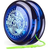MAGICYOYO D1 GHZ Responsive Yoyo for Kids 8-12, Plastic Yoyo Professional | Professional Beginner Yo yo Ball Great for Looping 2a Trick, Kids Yo-yo Toy with Extra Strings (Dark Blue)