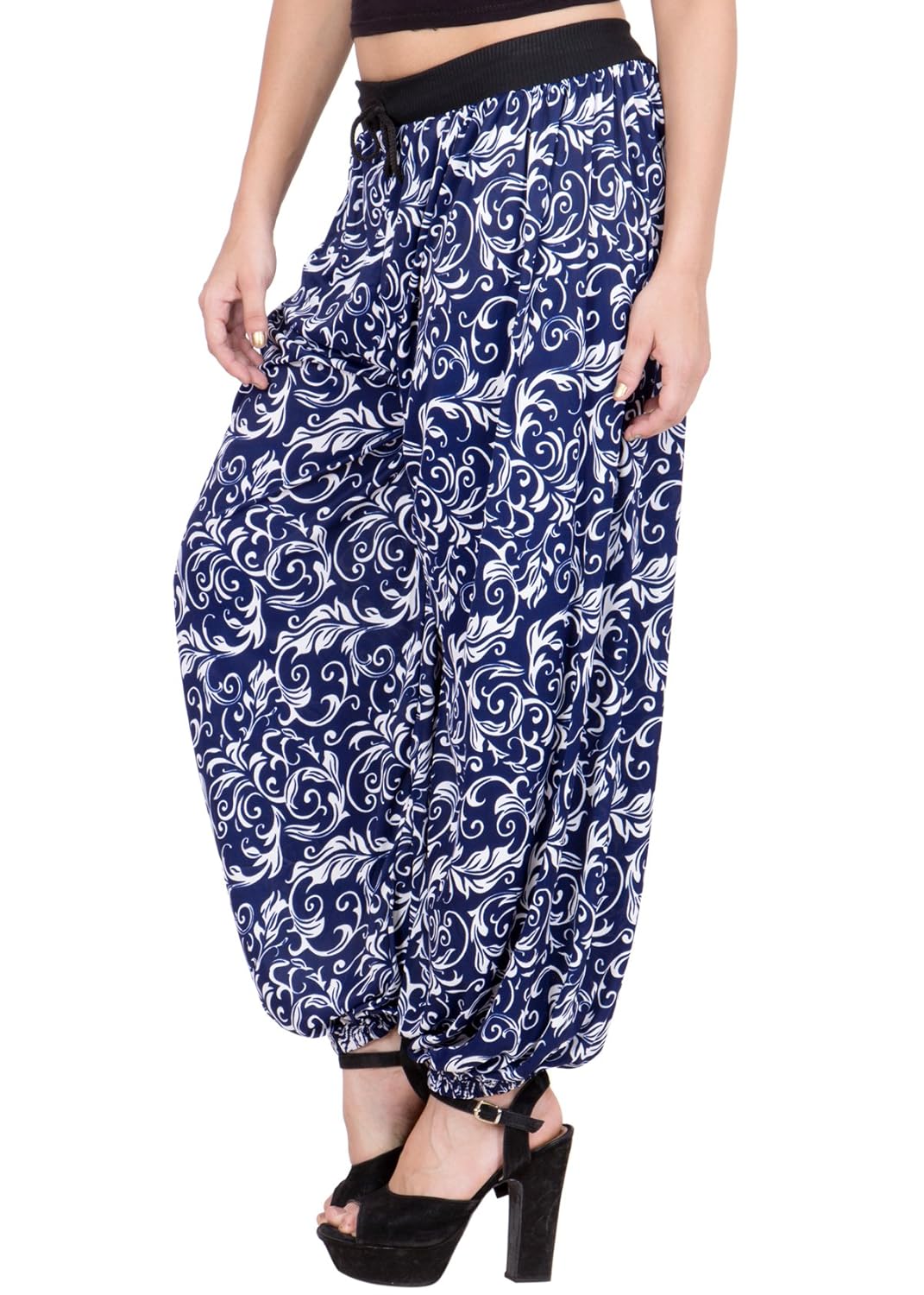 adonia women's poly-knit lycra harem (blue)