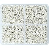 SONGIN 800 Pcs Small Eye Pins for Jewelry Making, Tiny Eye Hooks, Mini Eyelet Screws in 3 Sizes, Mini Screw Eye Pin Pegs for Art Projects, Bead Charms and DIY Crafts (White Silver)