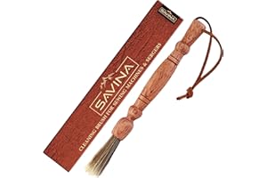 Savina Cleaning Brush for Sewing Machine & Sergers - Sewing Tool, Wooden Lint Brush with a Built-in Hanging Strap. Brushing Lint Out of Sewing Machines.