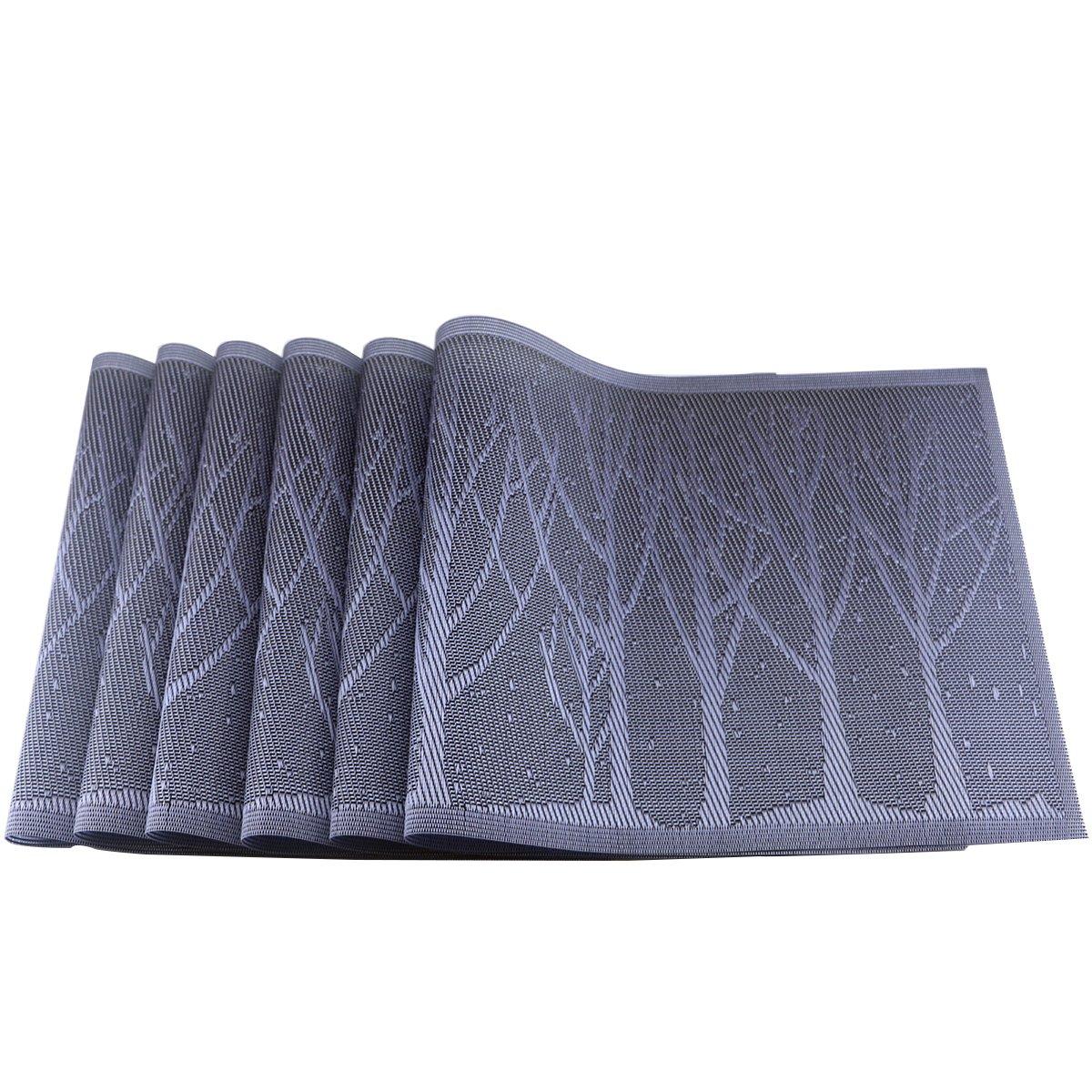 Uniturcky Washable Woven Placemats (13” x 19”) Tree Theme...