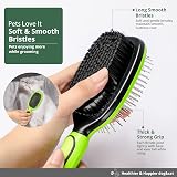 PET Seeker Double Sided Dog Brush Anti Slip Handle Free Cleaning Tool view 5