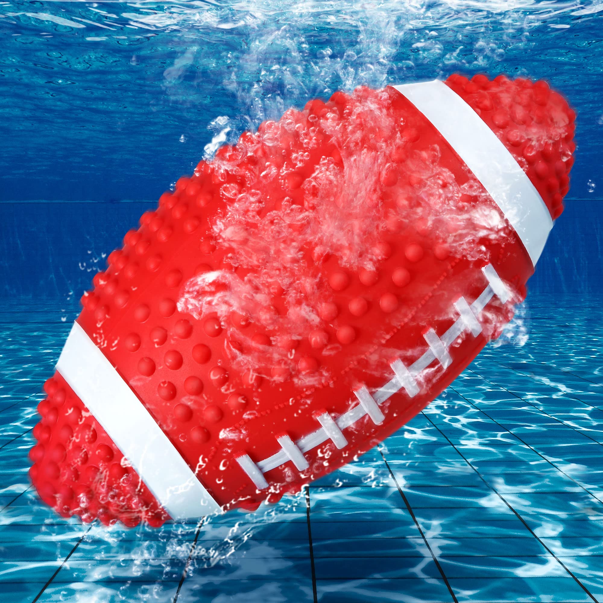 Photo 1 of Hiboom Pool Football for Swimming Pool, Waterproof Water Football for Underwater Passing, Dribbling, Pools Toys Ball with Water Filling, Diving Games for Teens Adults(Red)