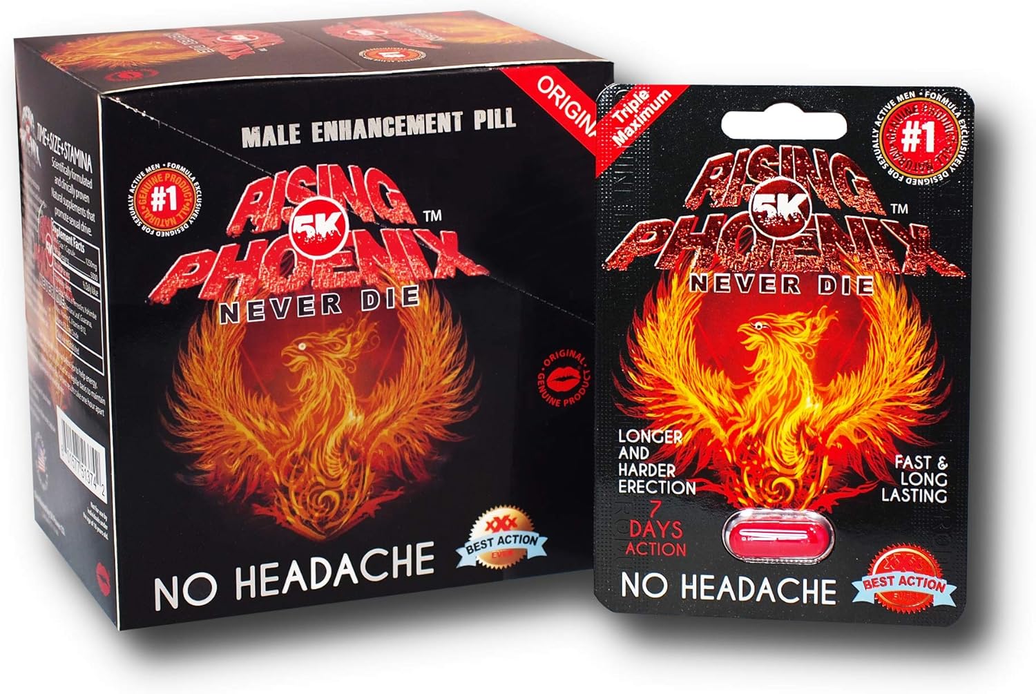 Rising Phoenix 5K Red Performance Pill The New Most Effective Amplifier for Performance, Energy, Stamina and Endurance (24): Health & Personal Care