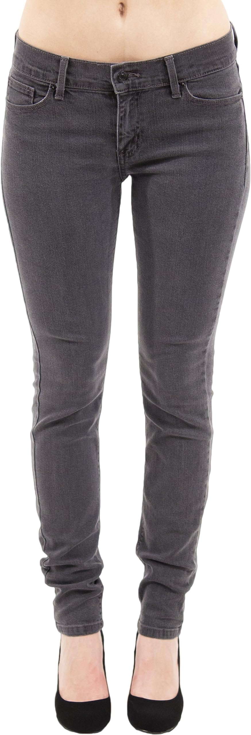Eunina Women's Grey Skinny Jeans Stretchy Back Pocket Detail