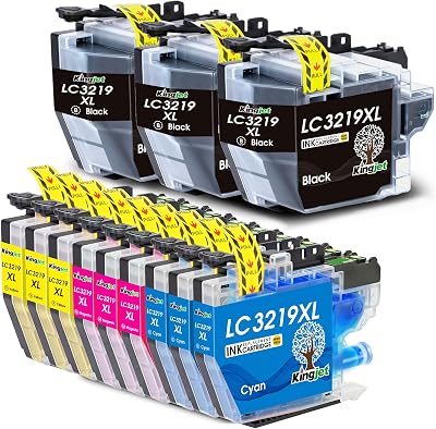 KINGJET LC3219XL 12-Pack Ink Cartridges for Brother MFC-J Series