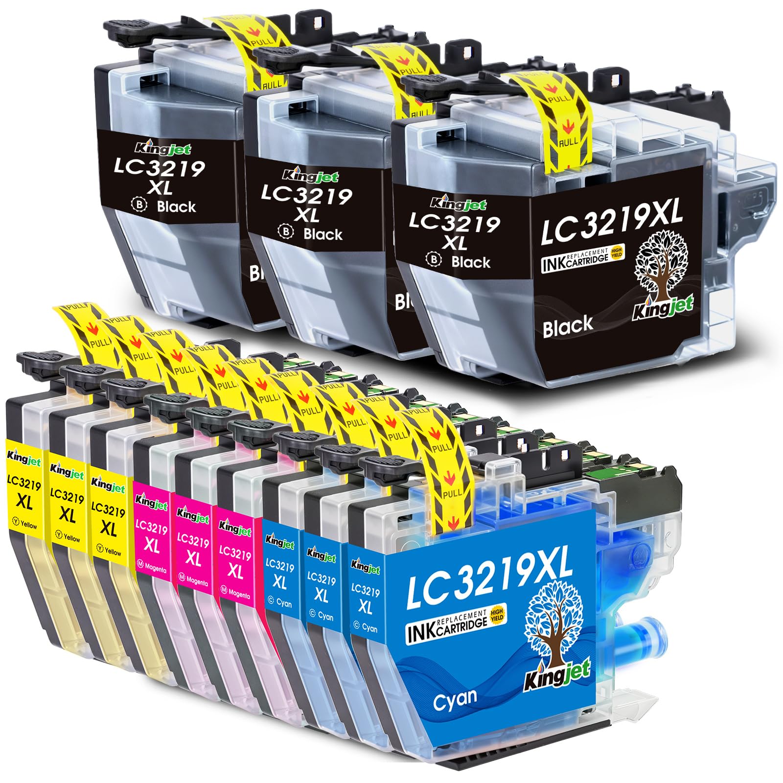 KINGJET LC3219XL Ink Cartridges, for Brother LC3217 Ink Cartridges LC3219XL Multipack, for MFC-J5730DW MFC-J6930DW MFC-J5330DW MFC-J5335DW MFC-J5930DW MFC-J6530DW MFC-J6935DW, 12 Pack