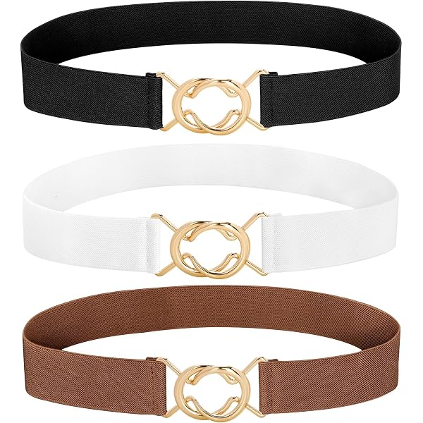 XZQTIVE 3 Pack Women Skinny Belt for Dresses Retro Stretch  display picture 3