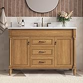 DELUXE LIVING 48 Inch Bathroom Vanity with Sink Combo, Classic Bathroom Cabinet with Countertop & Backsplash, Solid Wood Vani