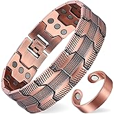 MagEnergy Copper Bracelet for Men, 3X Strength Magnetic Bracelet with 99.99% Pure Copper Ring & 3500 Gauss Magnets, Adjustable Length with Sizing Tool