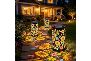 Colorful Sunflower Glow Solar Garden Lantern, 2026 New Outdoor Waterproof Decorative Hanging Solar Lights for Garden, Patio, 