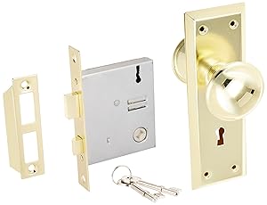 Ultra Hardware 44609 Brass Old Time Mortise Interior Set Door Lock 0.6 x 7.5 x 7.8 inches