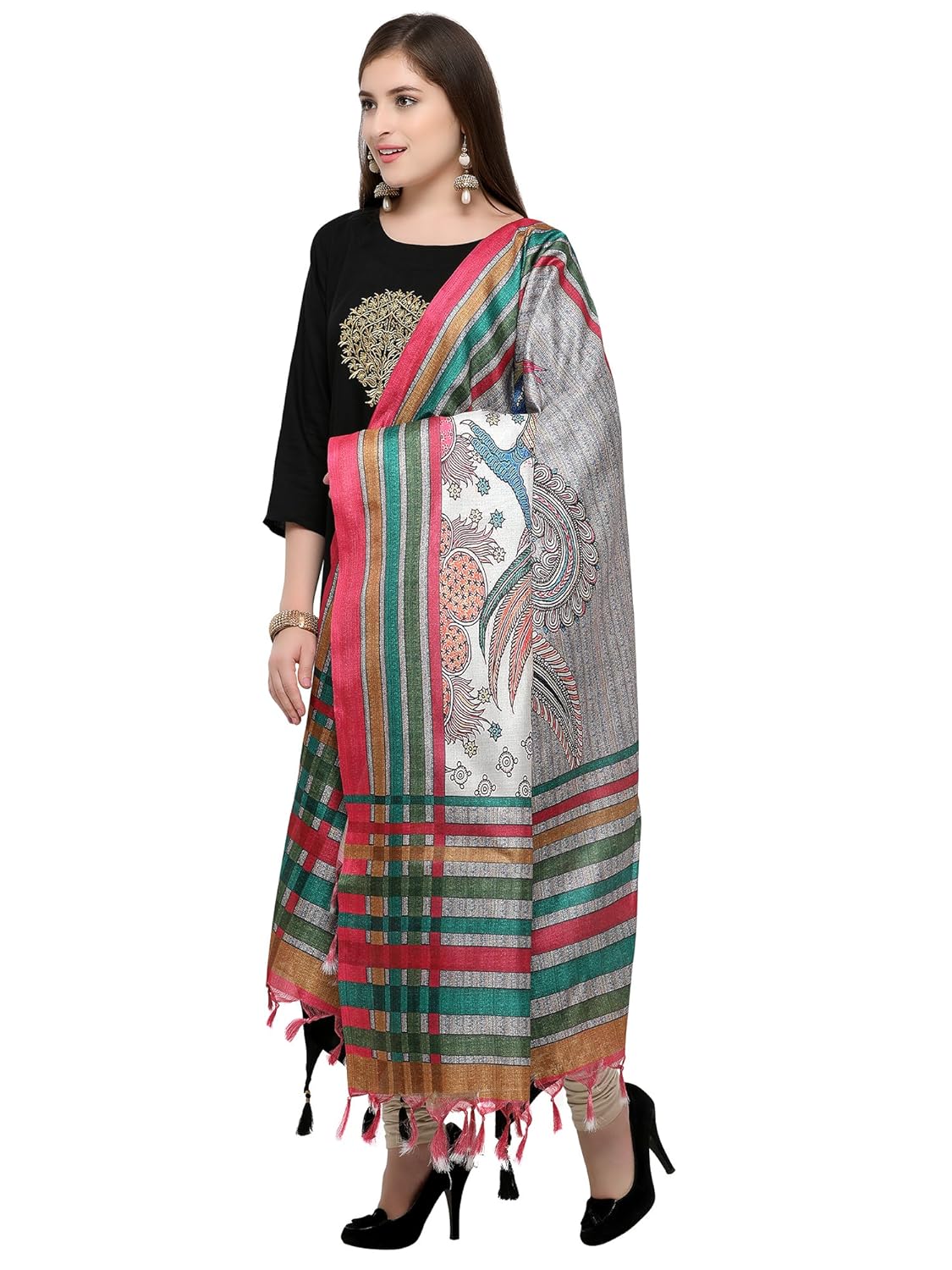 mrinalika fashion women's khadi silk digital print dupatta(grey_dgdpt42_free size)