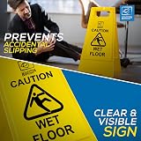 TDBS Wet Floor Sign A-Frame 60 cm 23.5 in Portable Caution Yellow view 4
