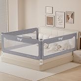 Kincongi Bed Rail for Toddlers, 3 Pieces King Size Toddler Bed Rails with 3X U-Shape Base, 10-Key Safety Protection Baby Bed Rail Guard, Height Adjustable Bed Rail for Baby, 74.8x78.7x78.7 in