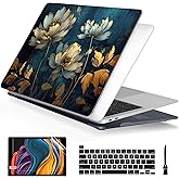 Batianda Case for New MacBook Pro 13 Inch 2022 M2 Chip and Model A2338 M1 A2251 A2289 2021 2020 Release,Creative Series Hard Shell with Keyboard Cover & Screen Protector, Blooming Flowers