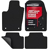 All Weather Floor Mats for Jeep Grand Cherokee 2011-2021 (not L) & Dodge Durango 2016 2017 2018 2019 2020 2021 - Custom Fit - 1st and 2nd Rows Set - Anti-Slip Backing - 30oz Carpet Mat