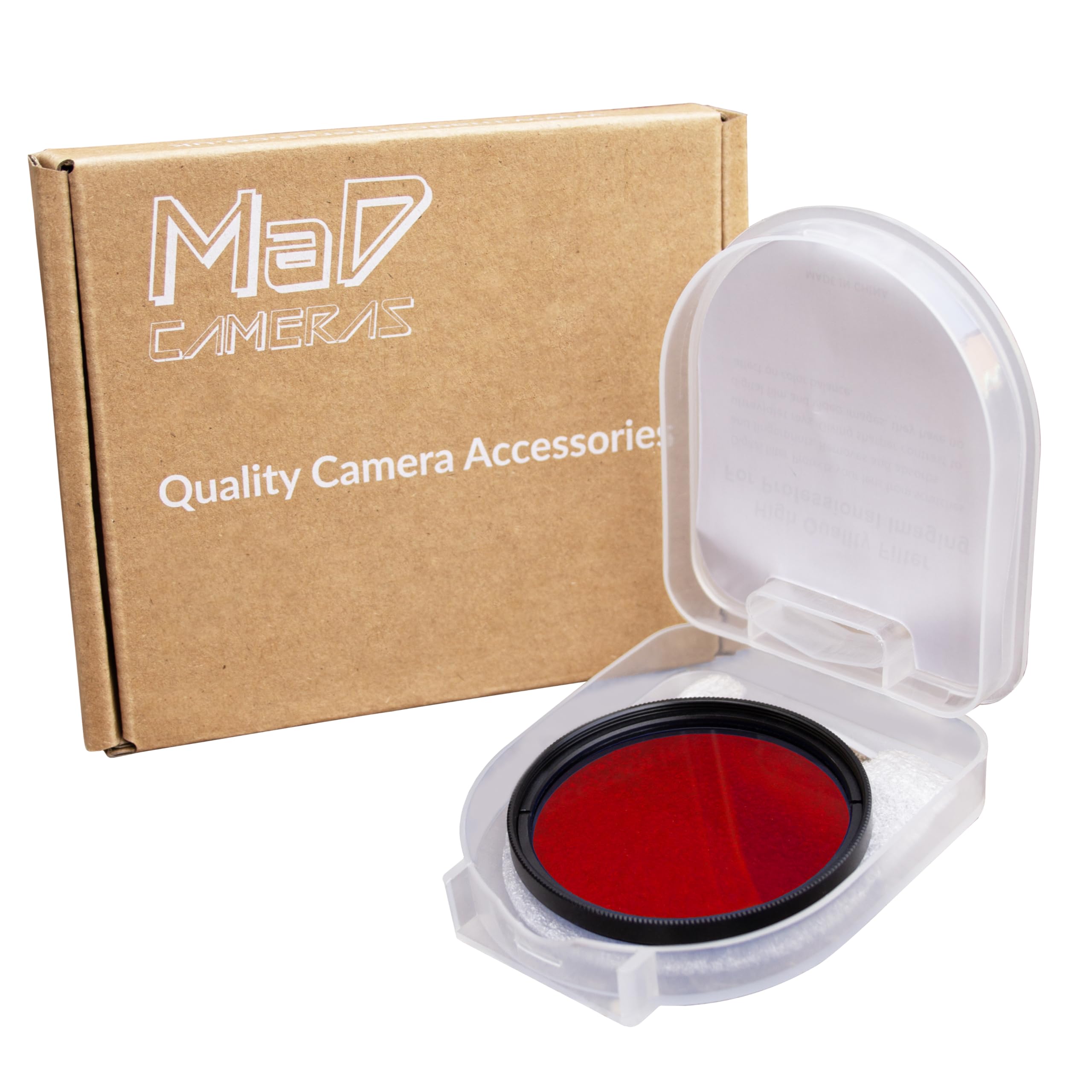 MaD Camera - 49mm Red Colour Correction Filter - Reduces Glare & Enhances Contrast - Premium Camera Lens Filter for DSLRs