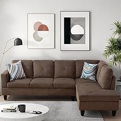 GlasFlength L Shaped Couch, Modular Sectional Sofa