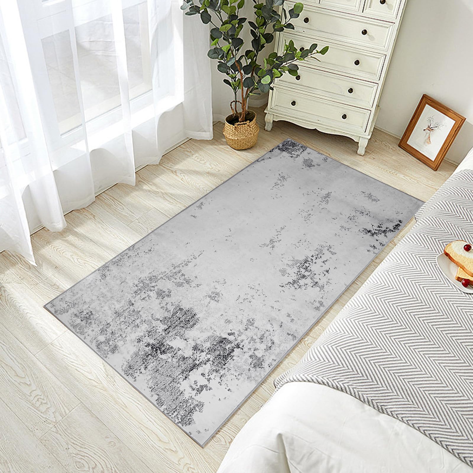 Cinknots Runner Rugs for Hallway 60x120 Gray Carpet Outdoor Rug Machine Washable Modern Abstract Soft Home Decor for Living Room Kitchen Laundry Room Doorway Bedroom