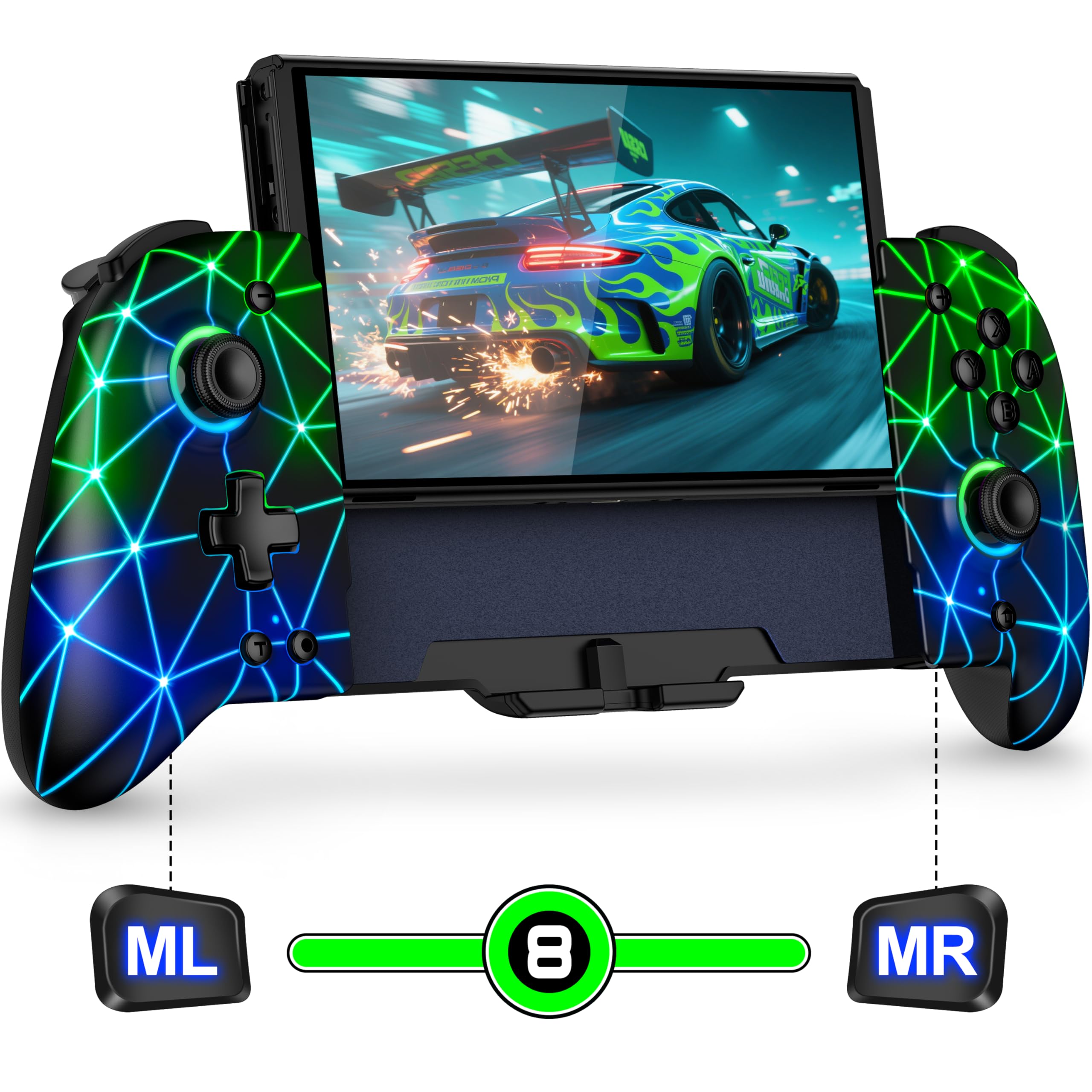 Photo 1 of Mocagen Switch Controllers for Nintendo Switch/OLED Games Handheld Mode, Wireless Swtich Pro Controllers with Hall Effect Joystick & Trigger/Programming/Big Grip/Turbo