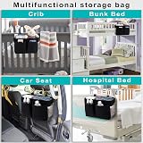 IGNPION Canvas Bedside Hanging Storage Organizer Pocket Caddy Black view 5