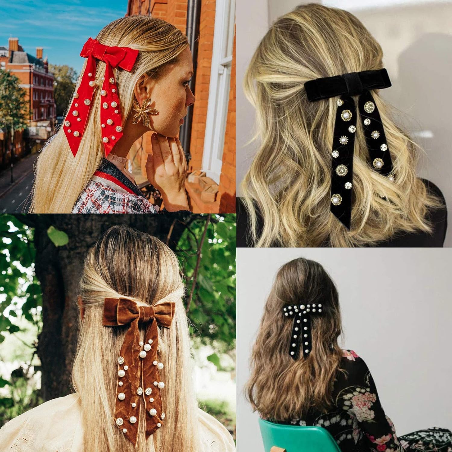 Corti taglio bullfrog WELROG Scrunchies della sciarpa Nastri per Capelli Donne Ragazze