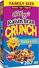 Kellogg's Raisin Bran Crunch Breakfast Cereal, Good Source of Fiber, Family Size, 20.7 oz