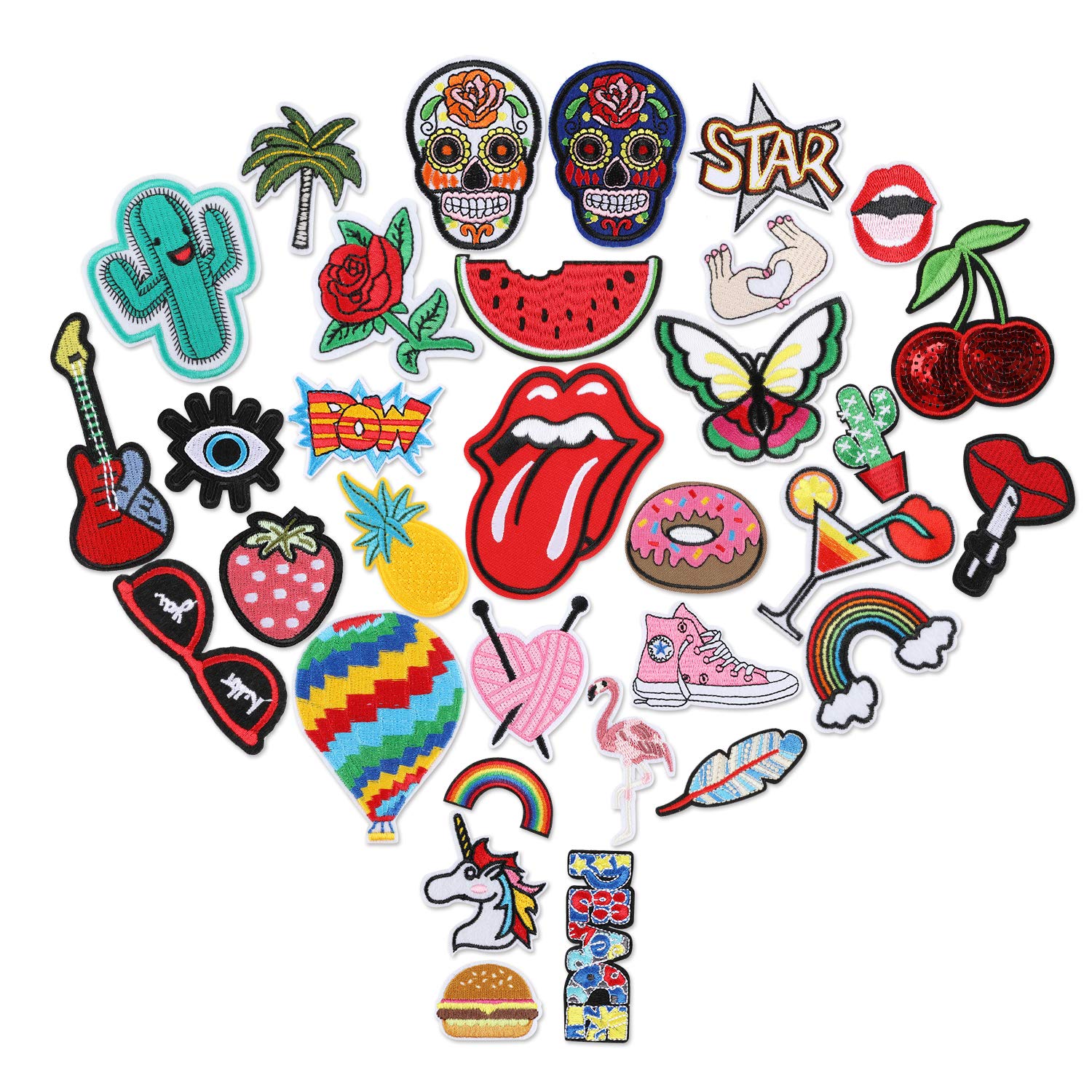 Toppe Termoadesive Per Vestiti - 9 Pezzi Assortiti Bianco E Nero, Per Riparare E Decorare Jeans E Giubbotti - Foto 7