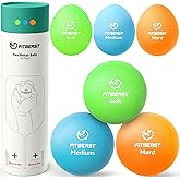FitBeast Stress Balls for Adults, Squeeze Balls for Hand Therapy, 6-Pack Hand Therapy Balls, Tri-Density Hand Exercise Ball f