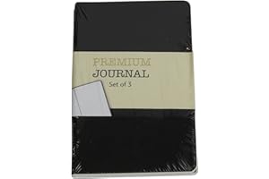 B-THERE Personal Premium Journals, Pack of 3 Notepads 3.5in x 5.5in - Black Solid Color Lined Stationery Notebooks (Black)