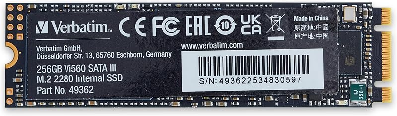 Verbatim Vi560 S3 256GB M.2 SSD SATA III Internal Solid State Drive