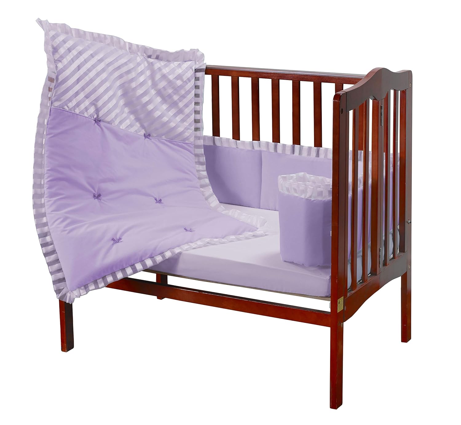 Baby Doll Candyland Mini Port-a-Crib Bedding Set, Lavender