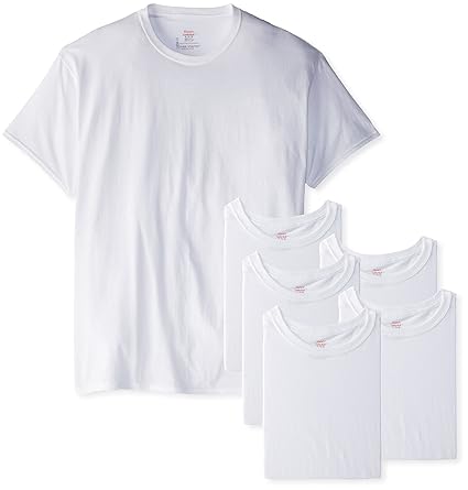 Hanes Mens White Crew Neck 6-Pack (2135P6)