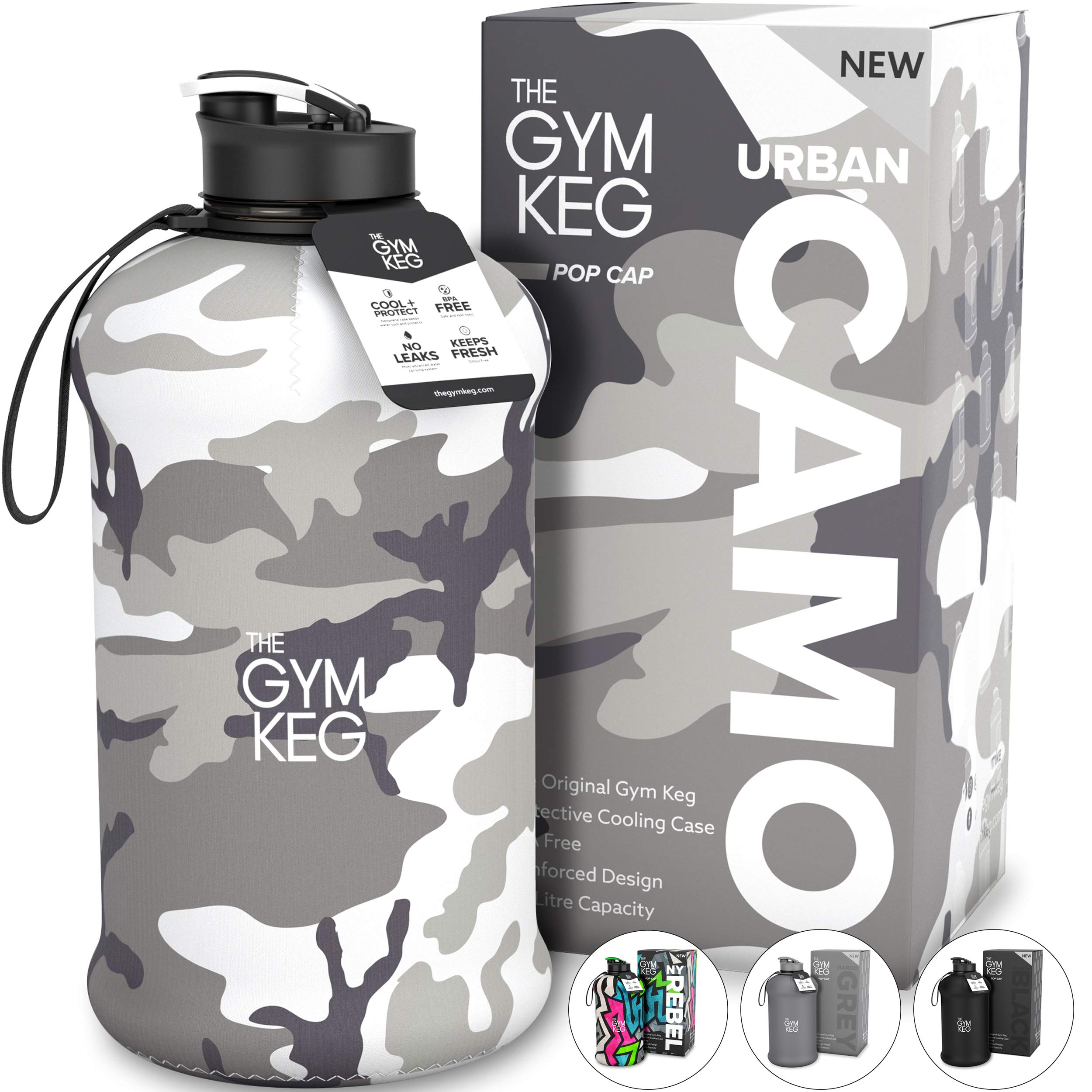 The Gym Keg Official Sports Water Bottle (2.2 L) Insulated Sleeve BuiltIn Carry Handle