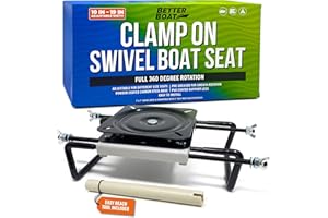 Clamp On Swivel Boat Seat Clamp for Jon Boat Accessories Fishing Bass Boats Mount Base Seat Jon Boat Seat Clamp with Swivel A