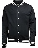 Men Striped Trim Satin Baseball Jacket