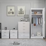 Reflect Bedroom Furniture Set - 2 Door Wardrobe, 5 Drawer Chest, 2 Bedside view 4