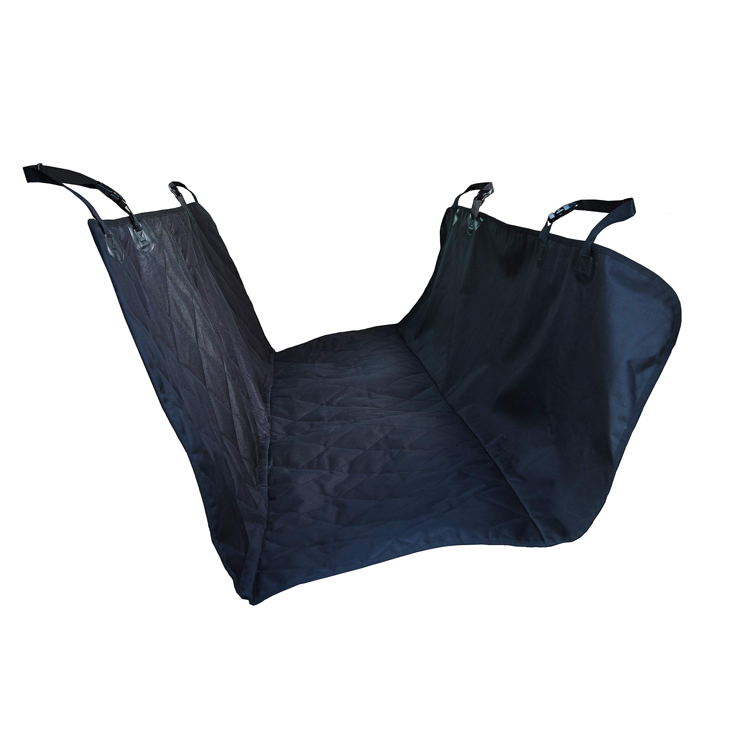 INNX Dog Seat Cover, Quilted Hammock Bench Pet Seat Cover for Sedan Cars, Trucks, SUVs or Minivans, Waterproof (Quilted Ballistic Hammock, Black, 58\