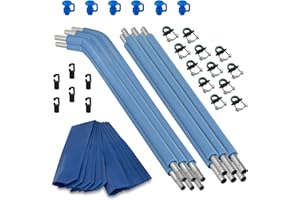 Upper Bounce Trampoline Safety Enclosure Poles - Trampoline Enclosure Poles with Hardware - Outdoor Trampoline Accessories for Children and Adults (6 Curved Poles)